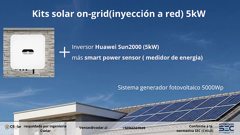 Kits Solar Ongrid con inyección en red 5000W (5kW) Huawei