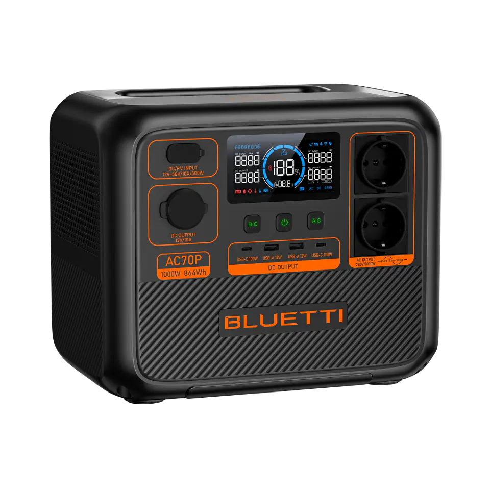 Estación de Energía BLUETTI AC70P 1000 W / 864 Wh | CSolar Chile 4