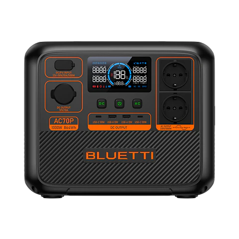 Estación de Energía BLUETTI AC70P 1000 W / 864 Wh | CSolar Chile