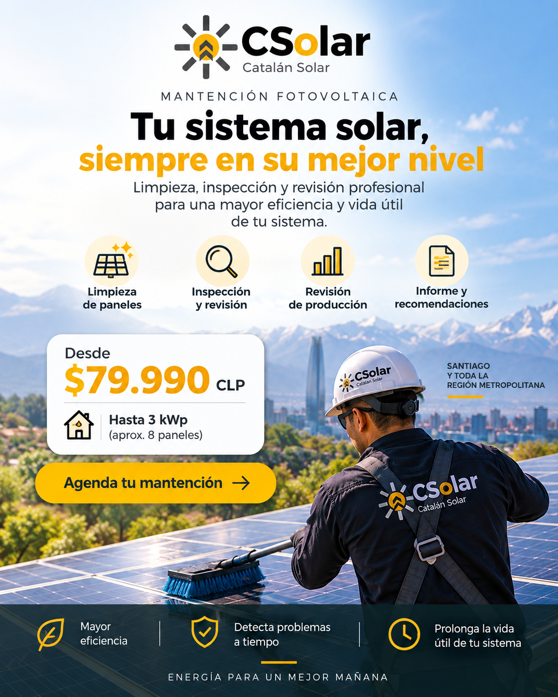 Mantención de Paneles Solares en Santiago | CSolar