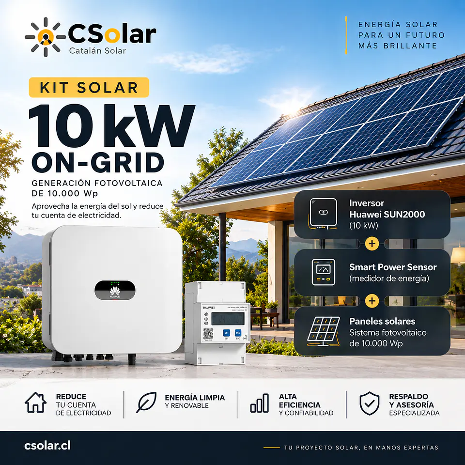 Kit Solar Huawei 10 kW On-Grid con Smart Power Sensor | CSolar Chile 1