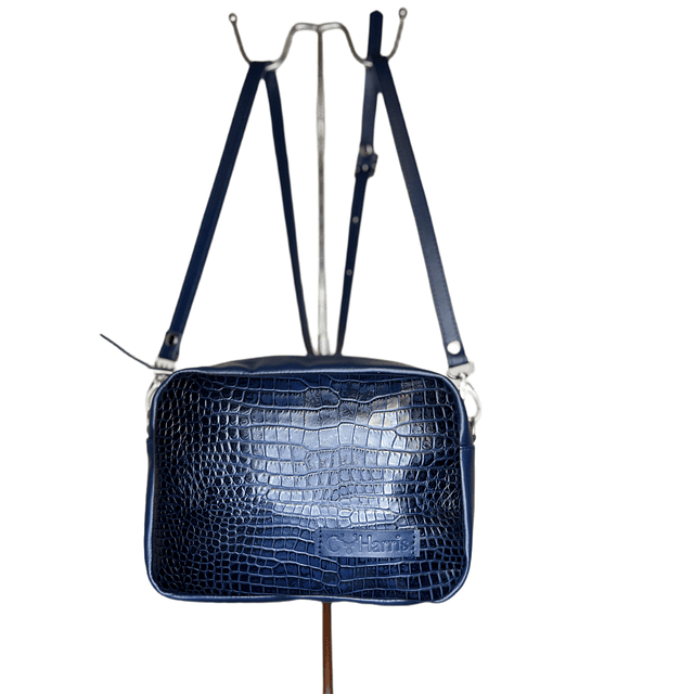 Cartera Bandolera Alexa Caimán Azul