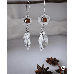 Aros Hoja con Ámbar