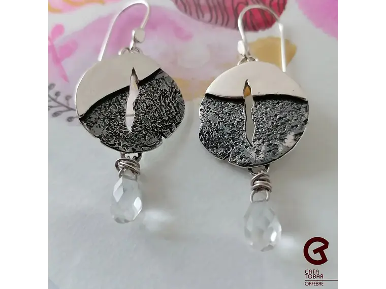 Aros con Cuarzo Cristal 2