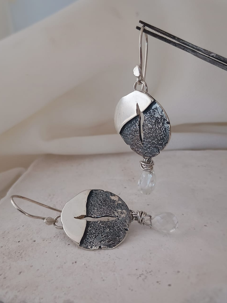 Aros con Cuarzo Cristal 1