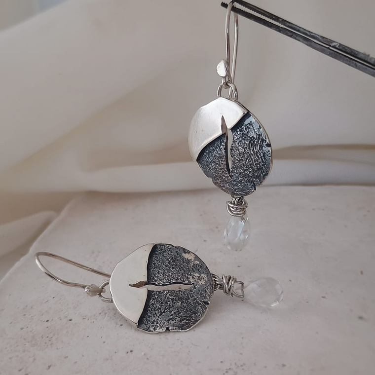 Aros con Cuarzo Cristal 1