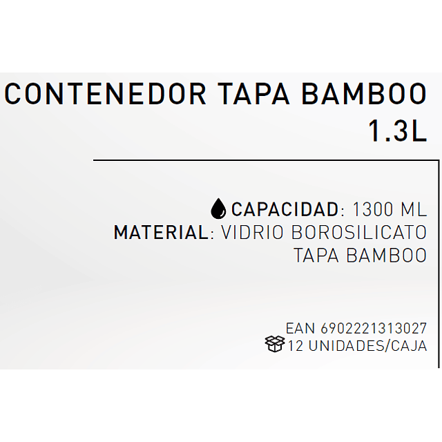 CONTENEDOR BAMBOO 1.3L ECO GLASSO