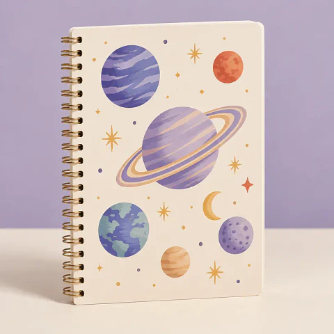 Cuaderno Espiral Galaxia Violeta — 80 hojas