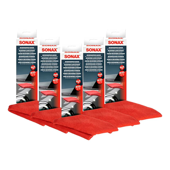 Pack 5 Unids Paño De Microfibra 40x40 Auto Sonax 1