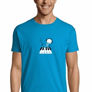 t-shirt pequeno pianista . música