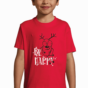 t-shirt criança be happy . Natal