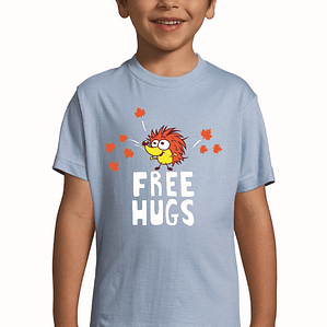 t-shirt criança free hugs