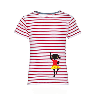 t-shirt criança riscas up girl