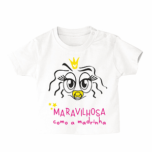 t-shirt bebé maravilhosa como a madrinha