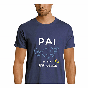 t-shirt pai de duas princesas . dia do pai