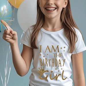 t-shirt criança aniversário birthday girl 