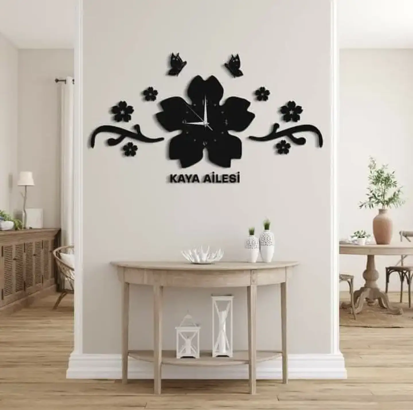 Reloj Flower and Butterfly Acrylic Wall Clock 1