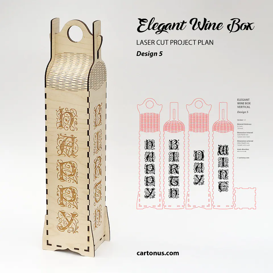 Caja de vino diseño 5 1