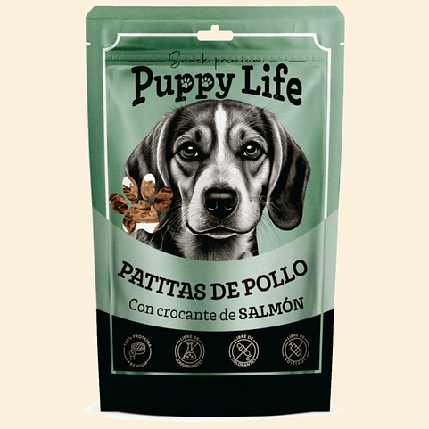 SNACK PUPPY LIFE - Patitas de pollo con crocante de Salmón 1