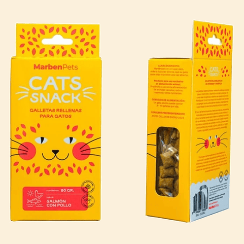 CATS SNACK - Galletas rellenas de Salmon y Pollo 1