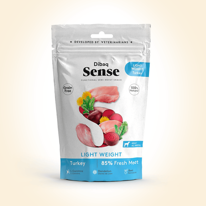 DIBAQ SENSE Snack Light Weight Pavo - Premio Funcional Control Peso Perros 1