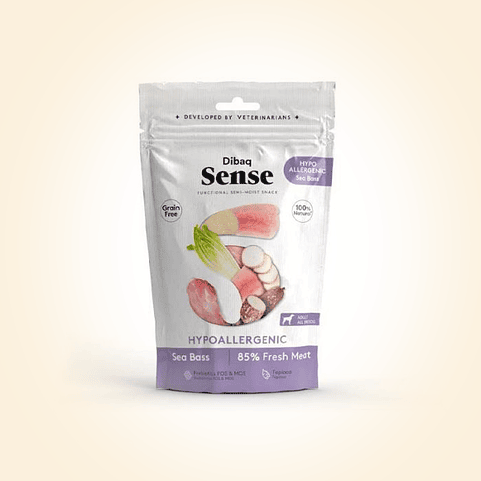 DIBAQ SENSE Snack Hypoallergenic Lubina - Premio Funcional Hipoalergénico Perros 1