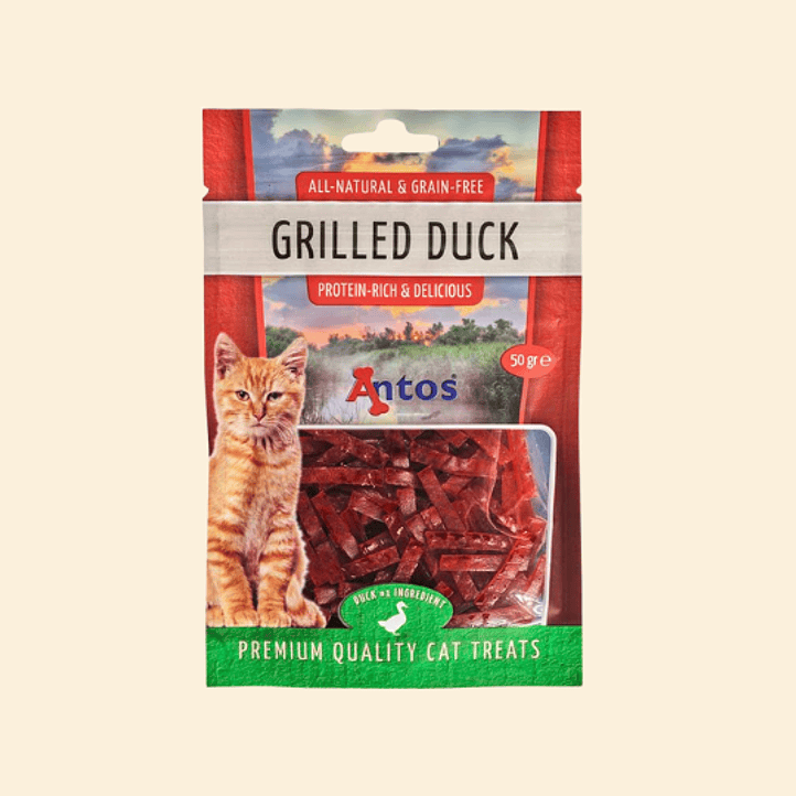 ANTOS Cat Treats Grilled Duck - Premio Natural Holandés 98% Pato Asado 50g 1