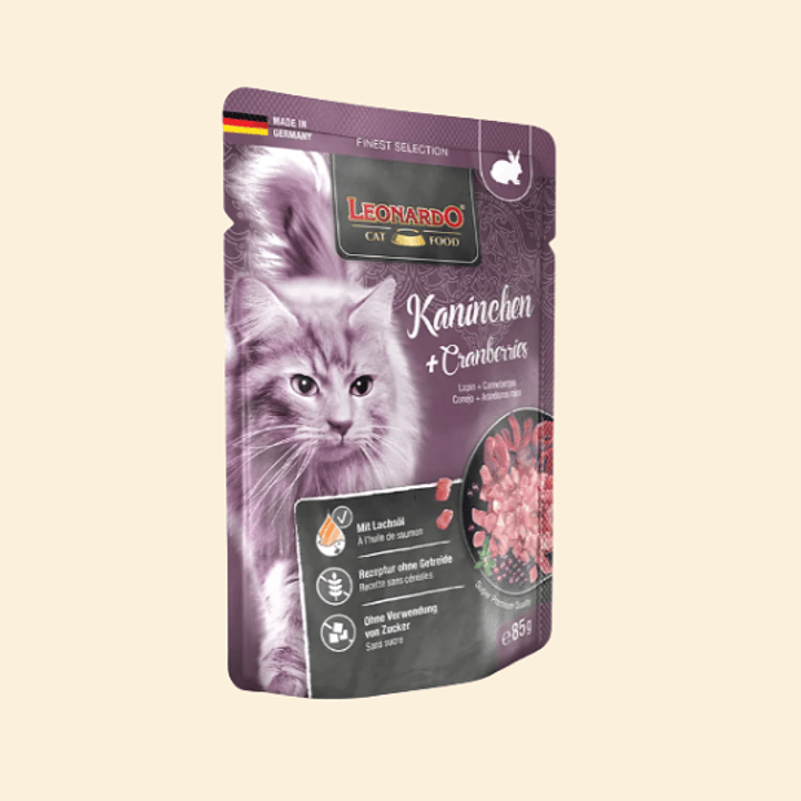 Leonardo Conejo y Arándanos - Alimento Natural Premium para Gatos Adultos 1
