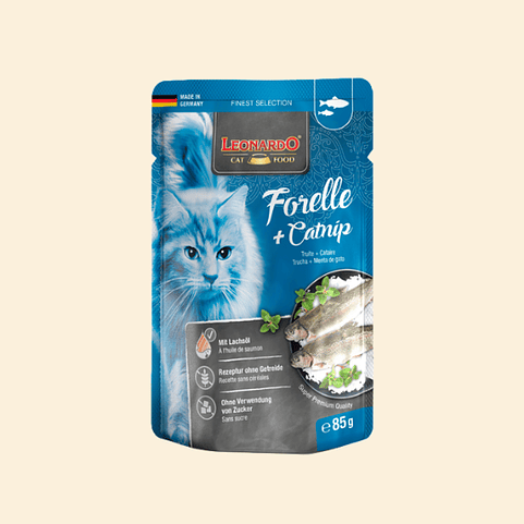 Leonardo Trucha y Catnip - Alimento Natural Premium para Gatos Adultos 1