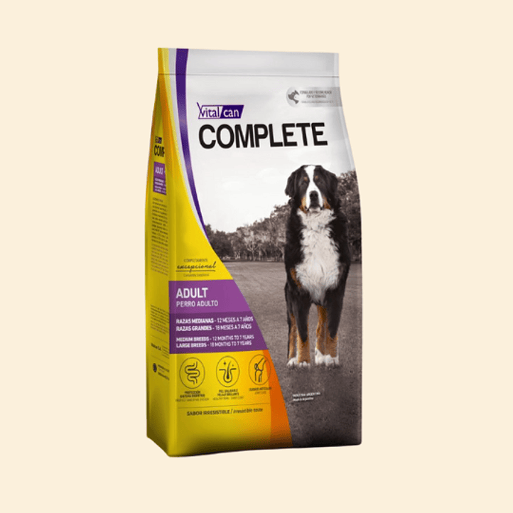 VITALCAN COMPLETE PERRO ADULTO RAZAS MEDIANAS Y GRANDES 20 KG 1