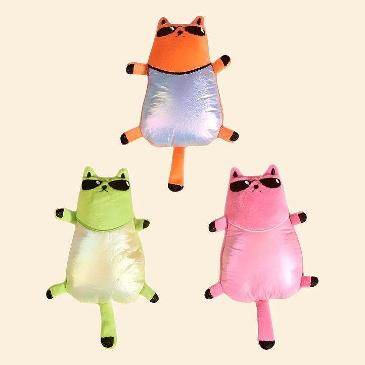 JUGUETE PELUCHE GATO CON LENTES - CON CATNIP Y SONIDO 1