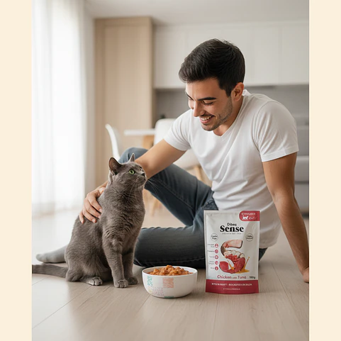 Dibaq Sense Bocaditos en Salsa Pollo con Atún Pouch 100 g | Alimento Húmedo para Gatos Adultos 3