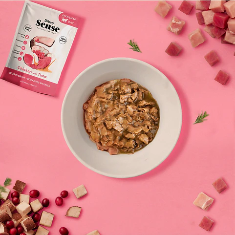 Dibaq Sense Bocaditos en Salsa Pollo con Atún Pouch 100 g | Alimento Húmedo para Gatos Adultos 5