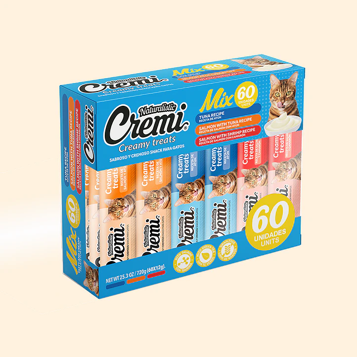 Naturalistic Cremi Box Sea Food 60 Unidades | Snack Cremoso para Gatos 1