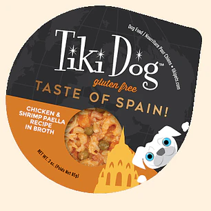 Tiki Dog Taste of the World Chicken & Shrimp Paella Recipe | Alimento Húmedo para Perros