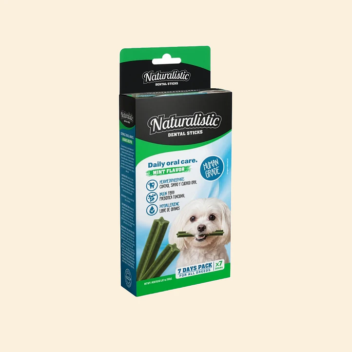 Naturalistic Dental Stick Menta 7 Unidades | Snack Dental para Perros 1