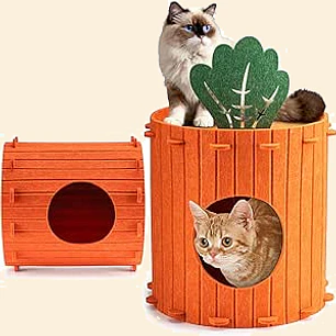 Casa Cama Zanahoria de Fieltro para Gatos | Refugio y Cueva