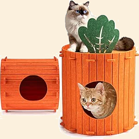 Casa Cama Zanahoria de Fieltro para Gatos | Refugio y Cueva 2