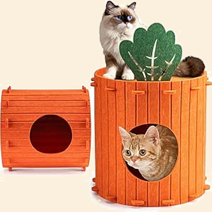 Casa Cama Zanahoria de Fieltro para Gatos | Refugio y Cueva 2