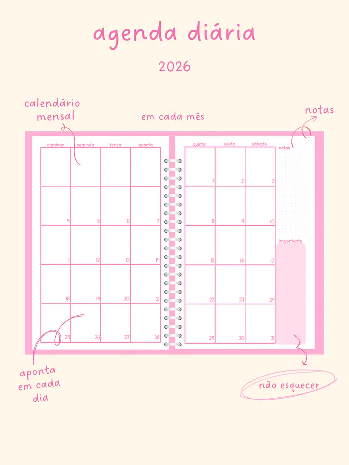 Agenda Diária - Clara ✨ 2
