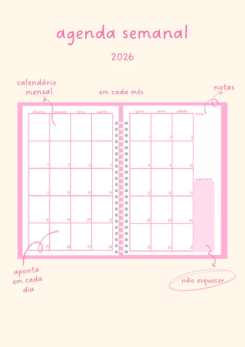 Agenda Semanal - Íris ✨