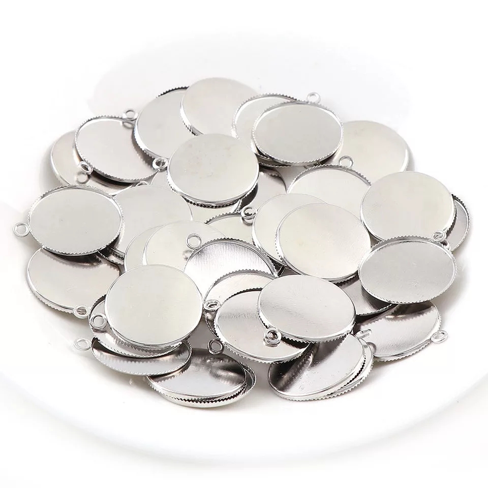 Cabuchon 20mm plateado