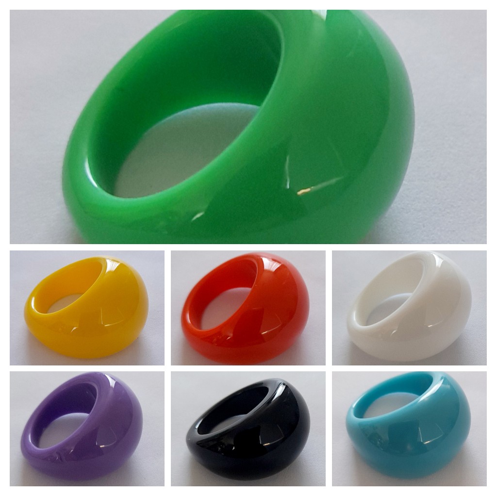 Anillo color acrilico t.17