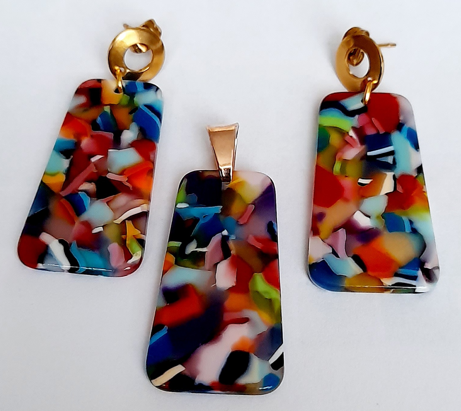 Conjunto resina marmolada
