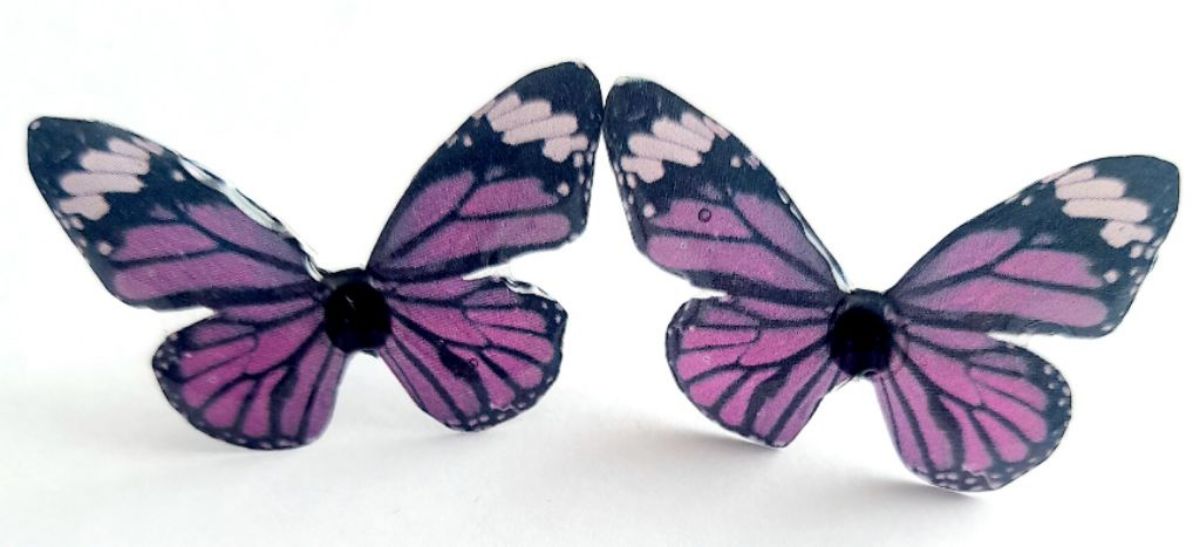 Aros mariposas resina