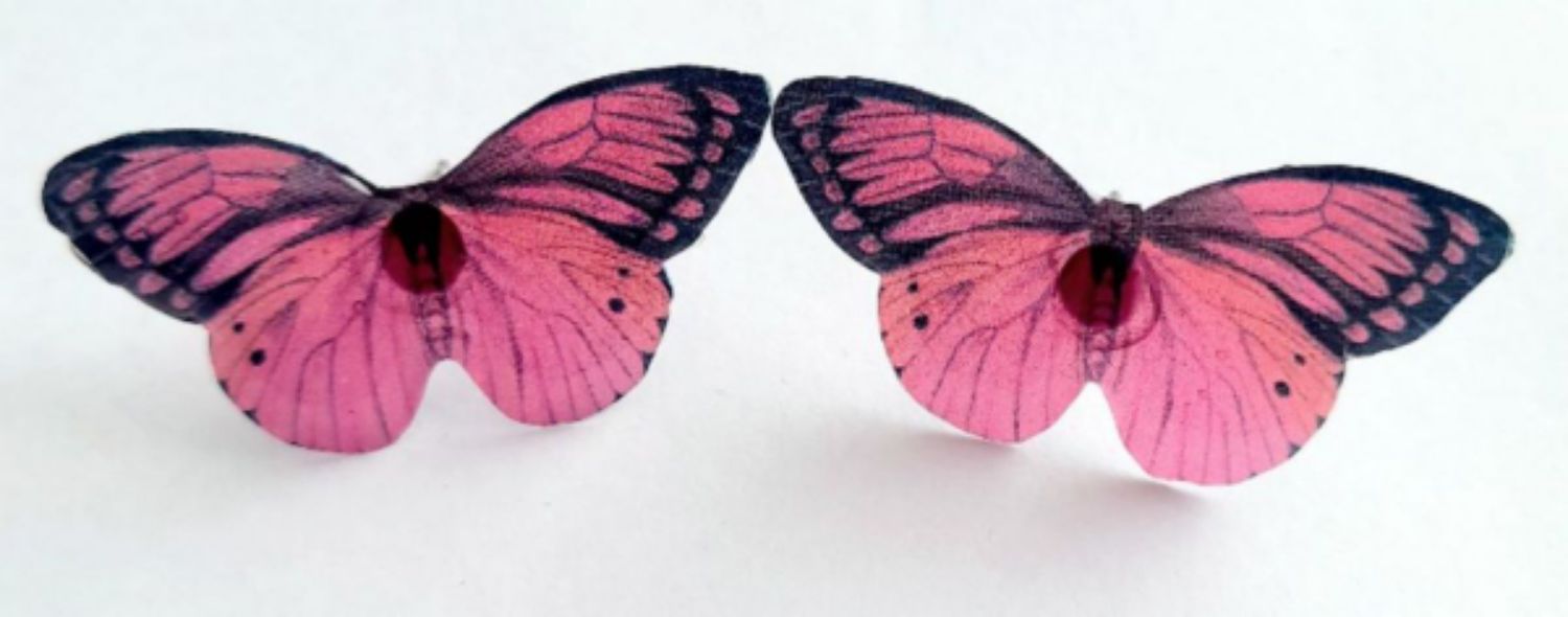 Aros mariposas resina
