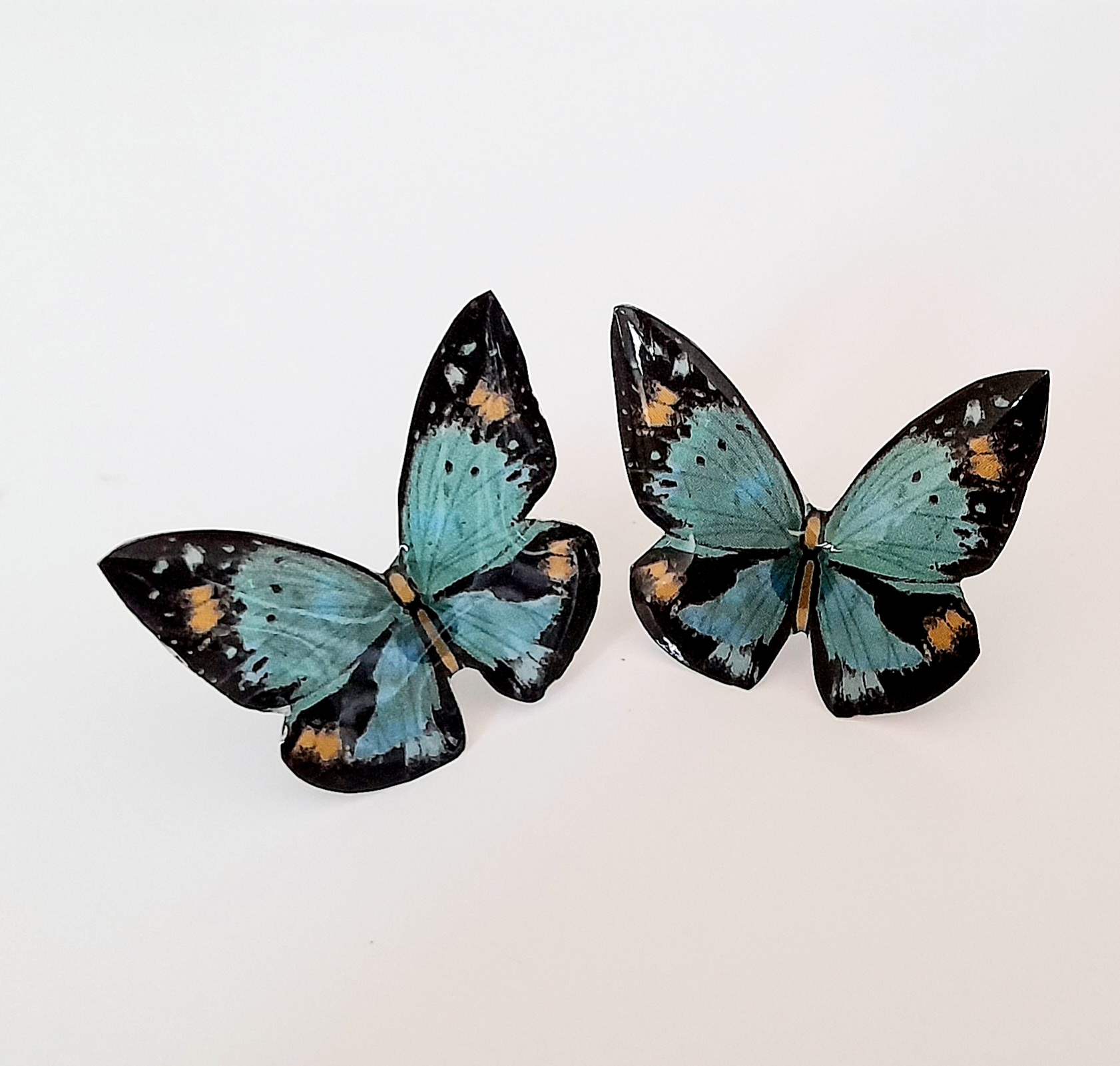 Aros mariposas resina