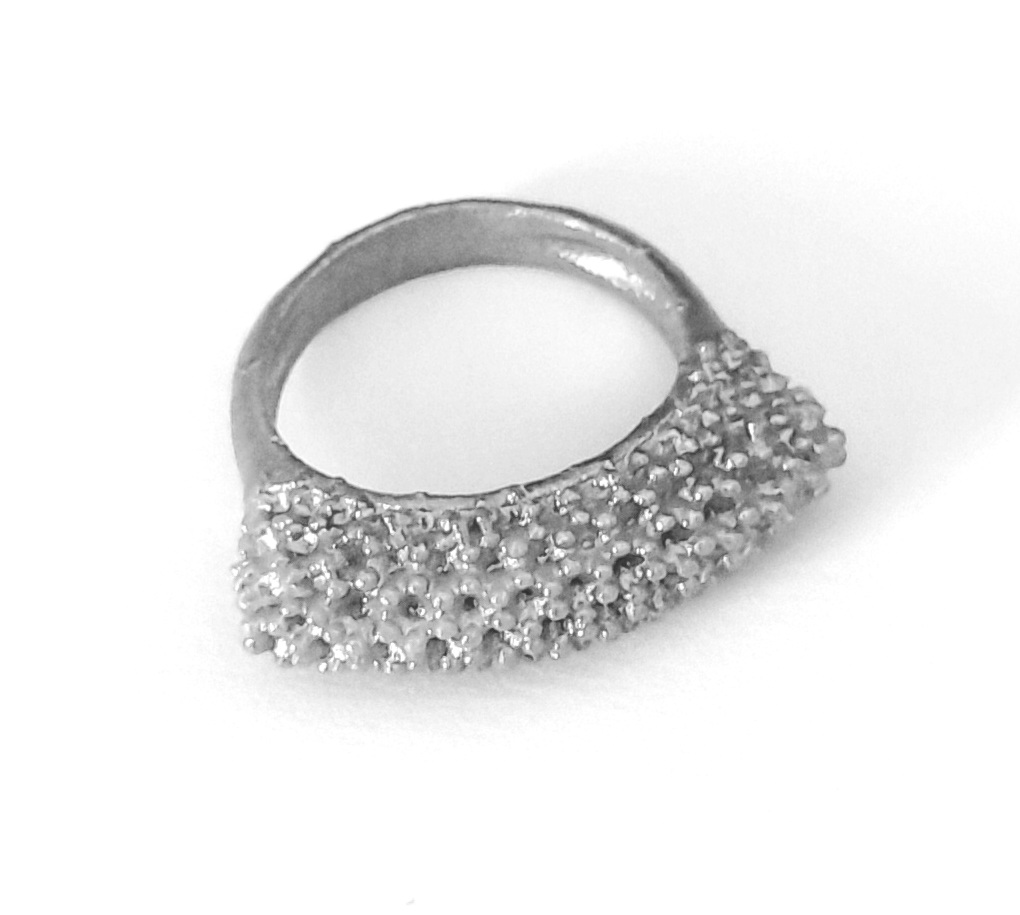 ANILLO RESINA 3D PLATEADO