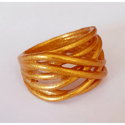 anillo resina 3d dorado