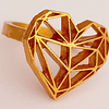 anillo resina 3d dorado